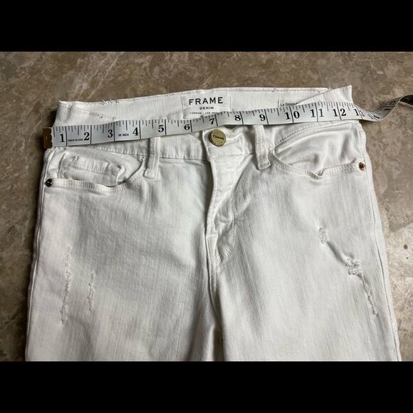 𝅺frame Le Skinny de Jeanne white distressed Crop size 26 - Picture 8 of 16